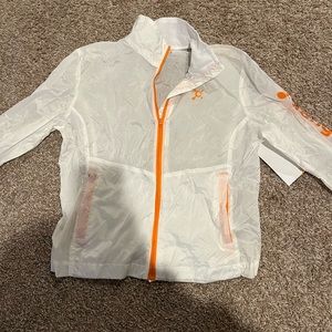 orange theory fitness white jacket